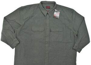 Five Brother Men 3XL-B Heavy Weight Flannel Shirt Solid Gray Cotton Workwear NEW